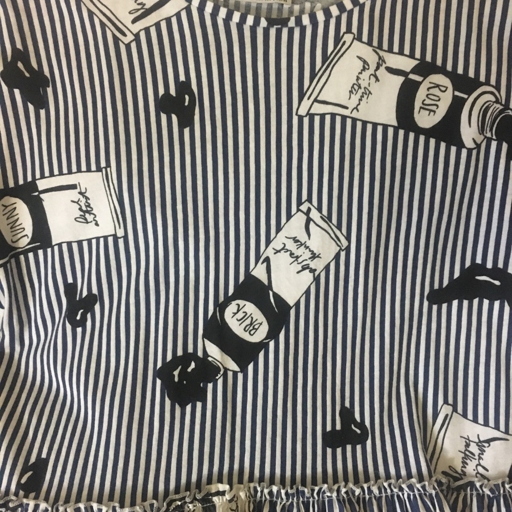 ‼️SOLD‼️ Zara peplum paint tube top - Picture 3 of 5